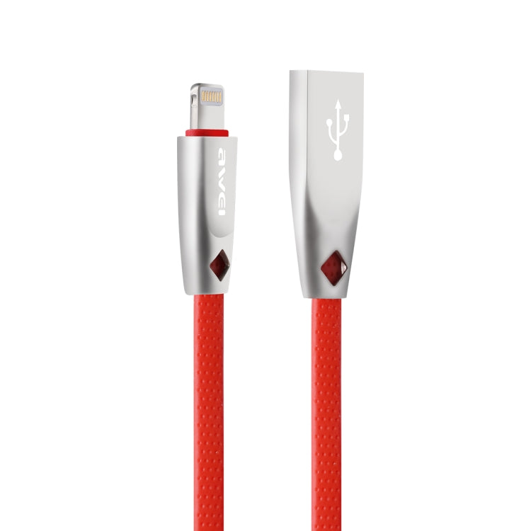 AWEI CL-95 USB轉8針便攜快充TPE+鋁合金數據線，2A，長度：1米