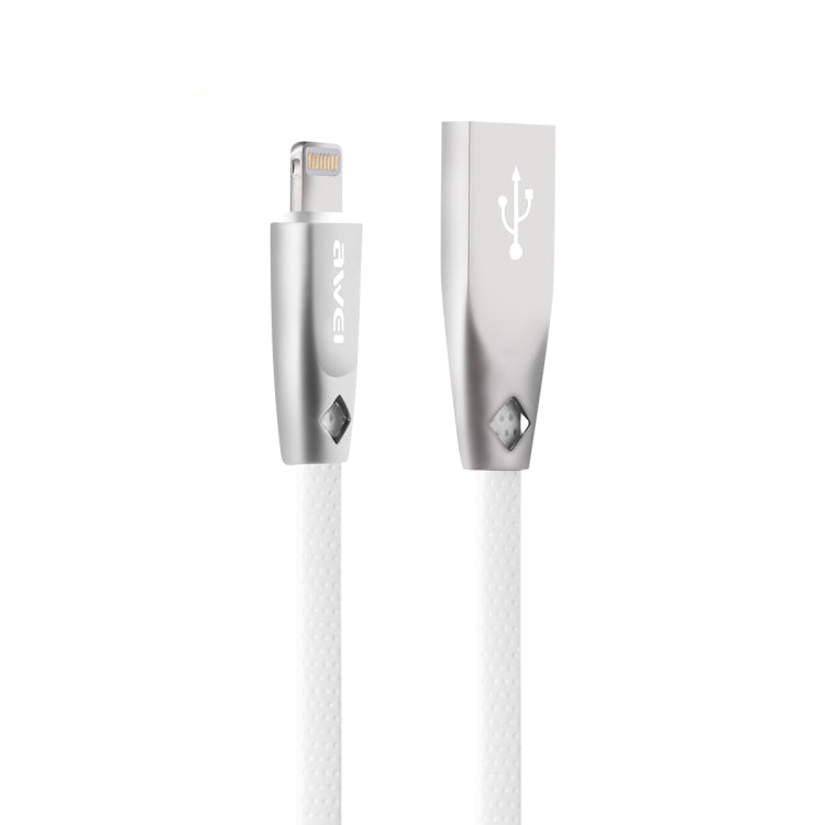 AWEI CL-95 USB轉8針便攜快充TPE+鋁合金數據線，2A，長度：1米