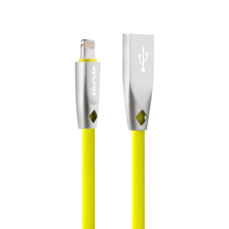 AWEI CL-95 USB轉8針便攜快充TPE+鋁合金數據線，2A，長度：1米