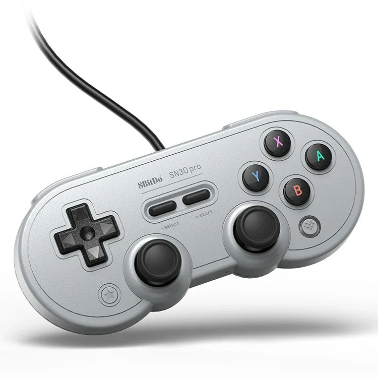 8Bitdo SN30 PRO USB 有線遊戲手把搖桿，適用 Switch / Steam / PC，SN30 PRO 有線（灰色）