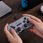 8Bitdo SN30 PRO USB 有線遊戲手把搖桿，適用 Switch / Steam / PC，SN30 PRO 有線（灰色）