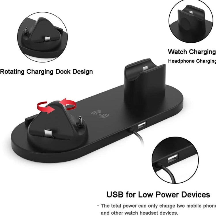 HQ-UD15 升級版 6 合 1 無線充電器，適用 iPhone、Apple Watch、AirPods 及其他 Android 手機