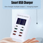 A8T 60W 8 埠 USB + QC3.0 + PD Type-C 智能充電站，帶數字顯示 AC100-240V，歐洲插頭，A8T 歐洲插頭