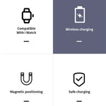 K02 通用便攜磁吸無線充電器，適用於 Apple Watch Series 6 / 5 / SE / 4 / 3 / 2 / 1