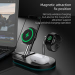S20 4 合 1 15W 多功能磁吸無線充電器，帶夜燈與手機/ AirPods 支架，S20 黑色，S20 白色