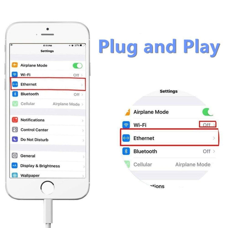 NK107A1 8 針轉 RJ45 乙太網路 LAN 網路轉接線，適用 iPhone／iPad 系列，總長度：16公分