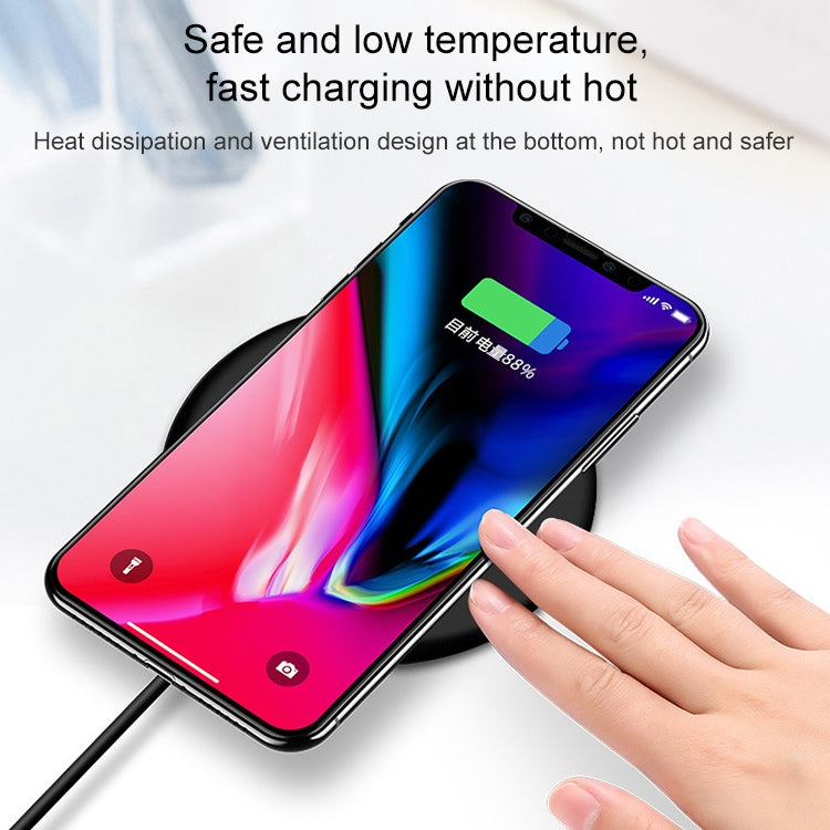 TOVYS-KC-N5 9V 1A 輸出磨砂圓線 Qi 標準快速充電無線充電器，線長：1m，磨砂，磨砂白