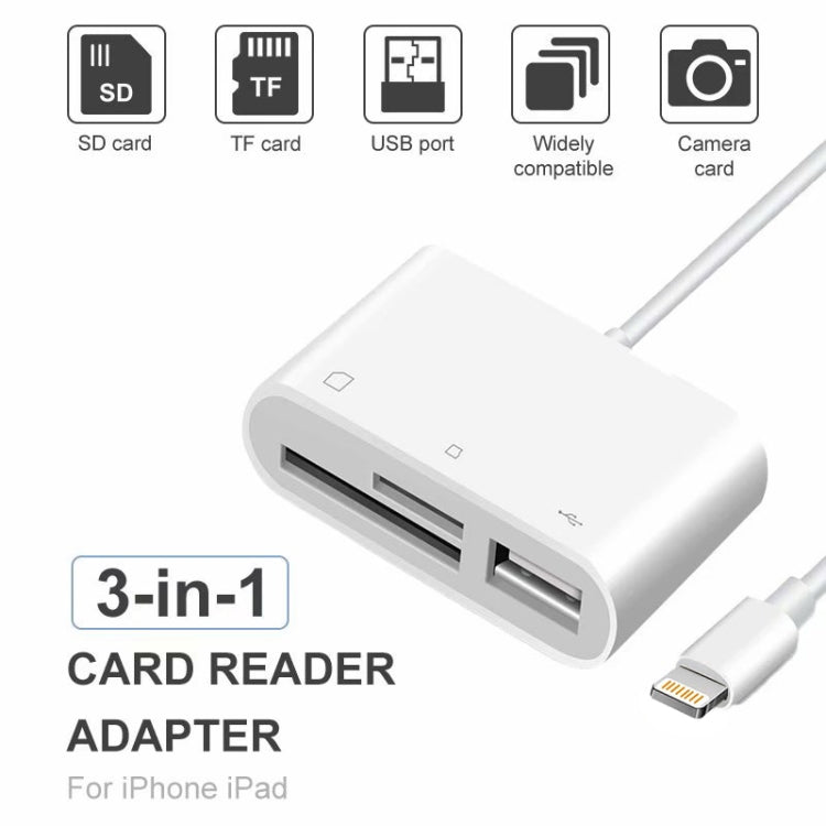 NK-1081 8 針轉 SD + TF + USB 埠相機讀卡器轉接器