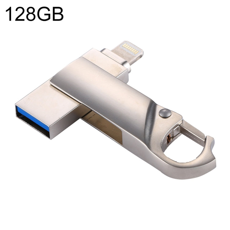 RQW-10F 2 合 1 USB 2.0 與 8 針 128GB 鑰匙圈隨身碟，RQW-10F