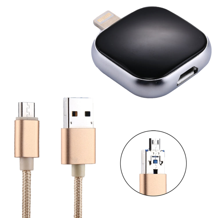 RQW-18S 8 針 16GB 多功能隨身碟附 USB / Micro USB 轉 Micro USB 線，RQW-18S 黑色、RQW-18S 金色
