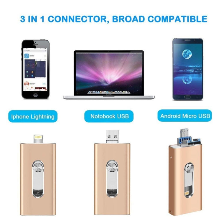 RQW-02 3合1 USB 2.0 & 8針 & Micro USB 32GB 隨身碟，RQW-02 黑色