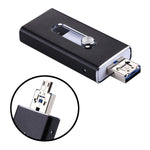 RQW-02 3 合 1 USB 2.0 & 8 Pin & Micro USB 64GB 隨身碟，RQW-02 黑色