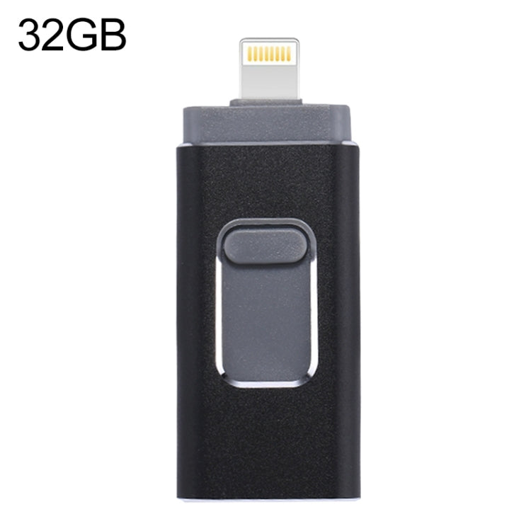easyflash RQW-01B 3 合 1 USB 2.0 & 8 Pin & Micro USB 32GB 隨身碟，RQW-01B 黑色