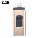 easyflash RQW-01B 3 合 1 USB 2.0 & 8 Pin & Micro USB 32GB 隨身碟，RQW-01B 金色