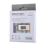 easyflash RQW-01B 3 合 1 USB 2.0 & 8 Pin & Micro USB 32GB 隨身碟，RQW-01B 金色