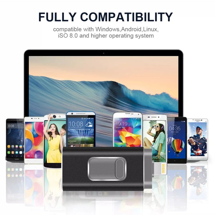 easyflash RQW-01B 3 合 1 USB 2.0 & 8 Pin & Micro USB 32GB 隨身碟，RQW-01B 金色