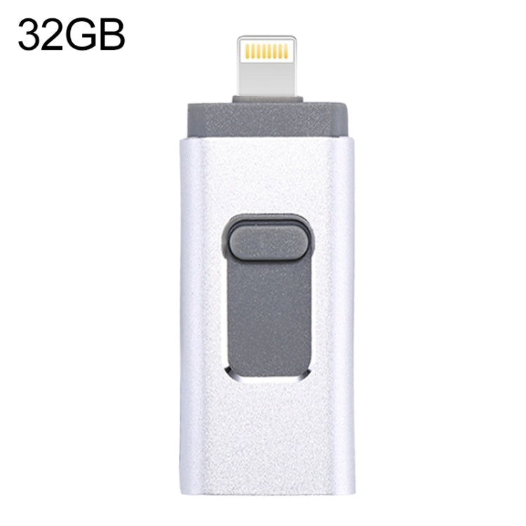 easyflash RQW-01B 3 合 1 USB 2.0 & 8 Pin & Micro USB 32GB 隨身碟，RQW-01B 銀色