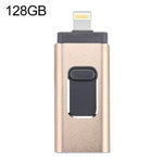 easyflash RQW-01B 3 合 1 USB 2.0 & 8 Pin & Micro USB 128GB 隨身碟，RQW-01B 金色