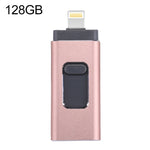easyflash RQW-01B 3 合 1 USB 2.0 & 8 Pin & Micro USB 128GB 隨身碟，RQW-01B 玫瑰金