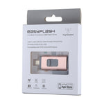 easyflash RQW-01B 3 合 1 USB 2.0 & 8 Pin & Micro USB 128GB 隨身碟，RQW-01B 玫瑰金