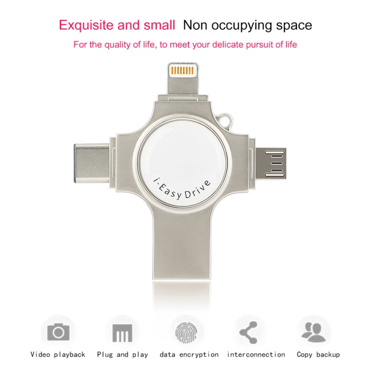 RQW-11S 4 合 1 USB 2.0 & 8 Pin & Micro USB & USB-C / Type-C 64GB 隨身碟，RQW-11S