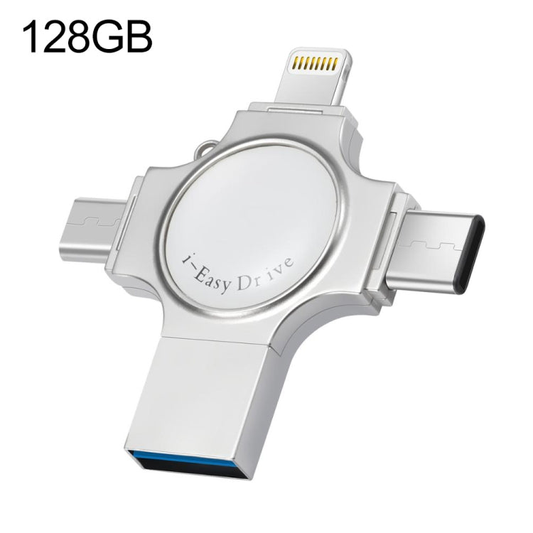 RQW-11S 4 合 1 USB 2.0 & 8 Pin & Micro USB & USB-C / Type-C 128GB 隨身碟，RQW-11S