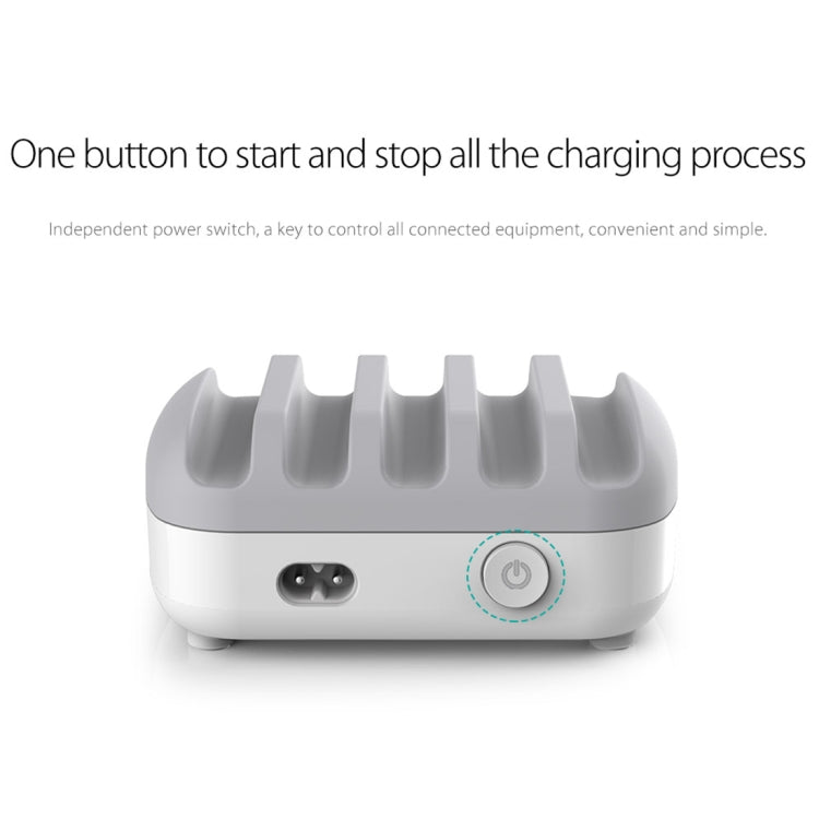 ORICO DUK-5P 40W 5 埠 USB 智能充電站附手機和平板支架，歐規插頭
