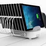 ORICO DUK-10P 120W 10 埠 USB 智能充電站附手機和平板支架，歐規插頭，歐規插頭（黑色），歐規插頭（白色），美規插頭（黑色），美規插頭（白色），英規插頭（黑色），英規插頭（白色），澳規插頭（黑色），澳規插頭（白色）