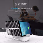 ORICO DUK-10P 120W 10 埠 USB 智能充電站附手機和平板支架，歐規插頭，歐規插頭（黑色），歐規插頭（白色），美規插頭（黑色），美規插頭（白色），英規插頭（黑色），英規插頭（白色），澳規插頭（黑色），澳規插頭（白色）