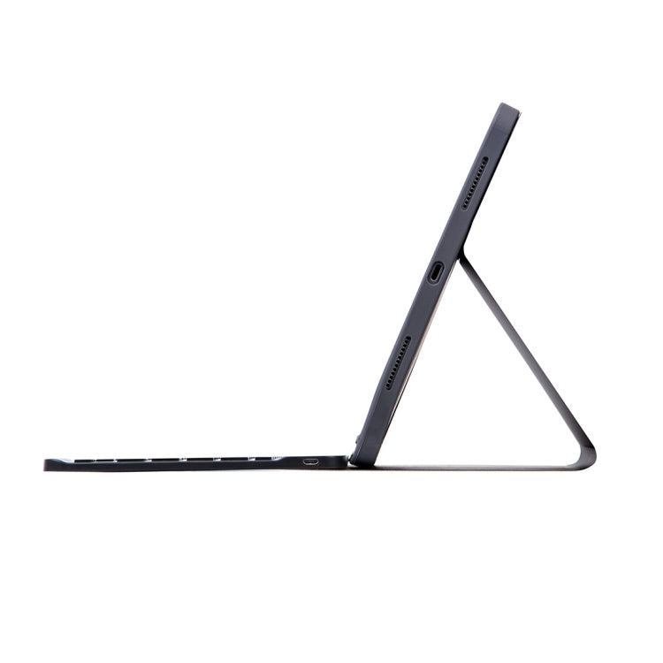 X-11B 素面紋理可拆式藍牙鍵盤平板保護套，適用於iPad Pro 11吋 2020 / 2018，帶筆槽，黑色鍵盤