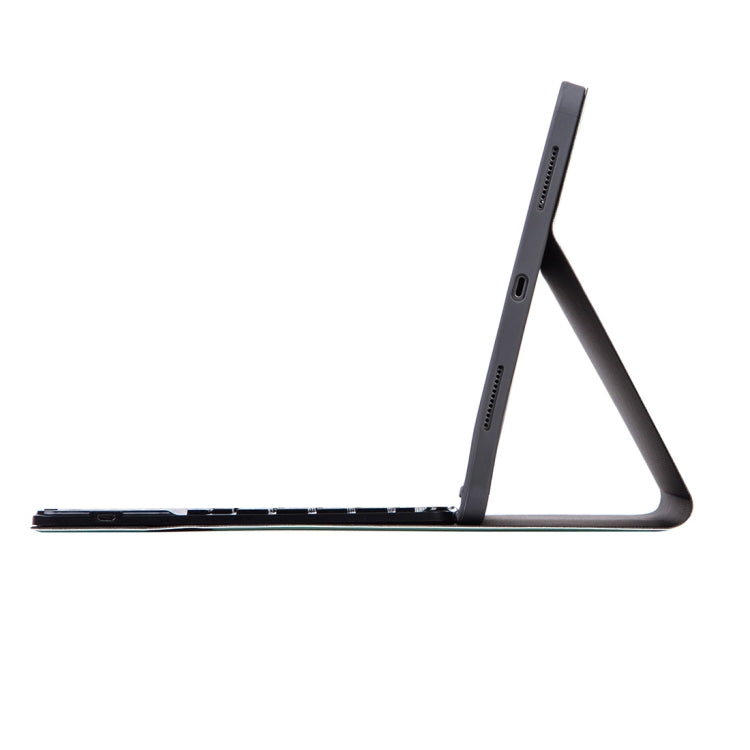 X-11BCS 皮革素面紋理可拆式藍牙鍵盤平板保護套，適用於 iPad Pro 11 吋 2020 / 2018，附觸控板、筆槽及背光