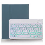 X-11BS 皮膚質感純色可拆式藍牙鍵盤平板保護套，適用於 iPad Pro 11 吋 2020 / 2018，帶筆槽及背光，白色鍵盤