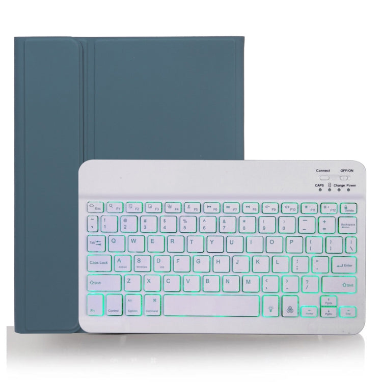 X-11BS 皮膚質感純色可拆式藍牙鍵盤平板保護套，適用於 iPad Pro 11 吋 2020 / 2018，帶筆槽及背光，白色鍵盤