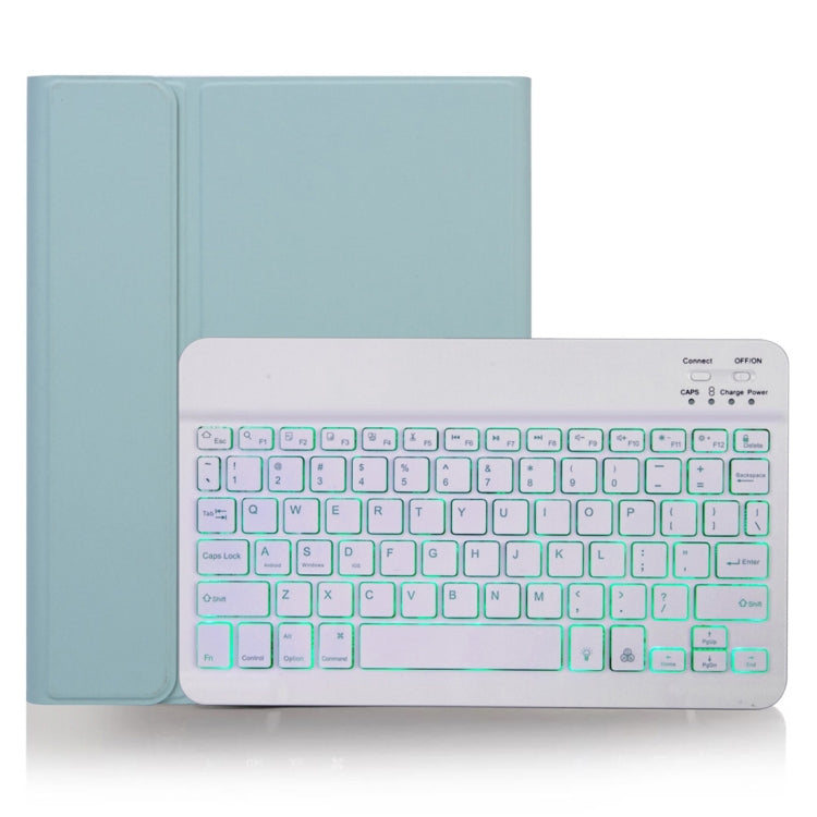 X-11BS 皮膚質感純色可拆式藍牙鍵盤平板保護套，適用於 iPad Pro 11 吋 2020 / 2018，帶筆槽及背光，白色鍵盤