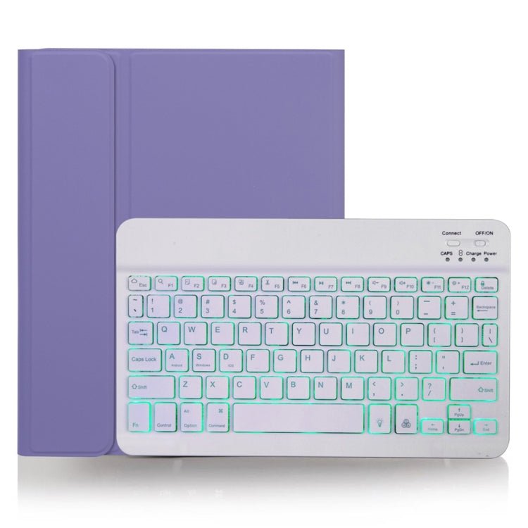X-11BS 皮膚質感純色可拆式藍牙鍵盤平板保護套，適用於 iPad Pro 11 吋 2020 / 2018，帶筆槽及背光，白色鍵盤