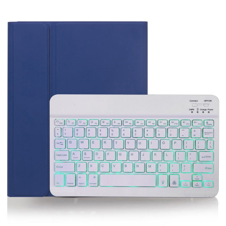 X-11BS 皮膚質感純色可拆式藍牙鍵盤平板保護套，適用於 iPad Pro 11 吋 2020 / 2018，帶筆槽及背光，白色鍵盤