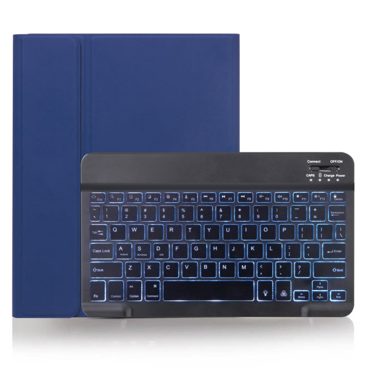 X-11BS 皮膚質感純色可拆式藍牙鍵盤平板保護套，適用於 iPad Pro 11 吋 2020 / 2018，帶筆槽及背光，黑色鍵盤