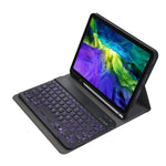 A11BS 超薄 ABS 可拆式藍牙鍵盤平板保護套，帶背光、筆槽及筆架，適用於 iPad Pro 11 2022 / 2021 / Air 5 / Air 4