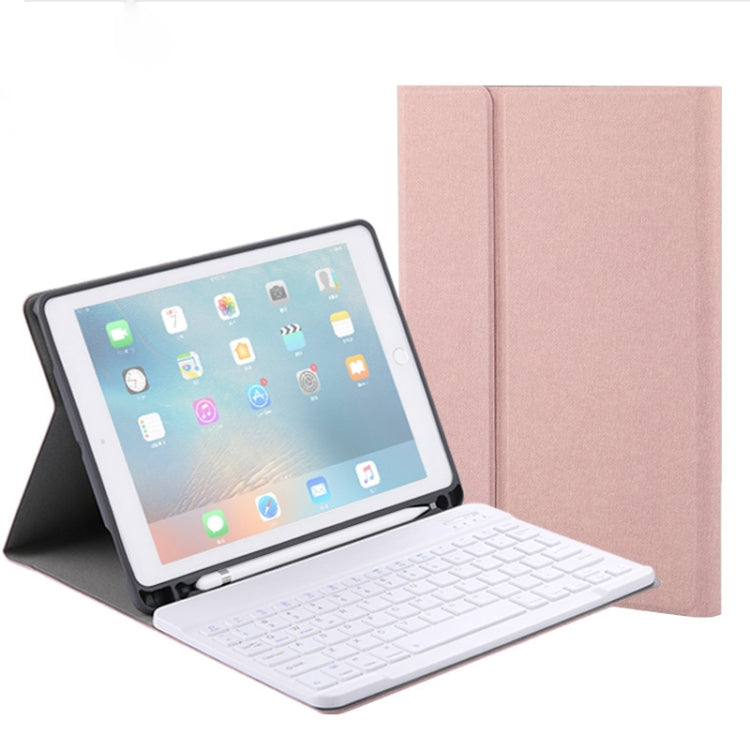 RK508 適用於iPad Air 2 & Air 1 / Pro 9.7吋 & 2017 iPad & 2018 iPad 絲滑紋理可拆式塑膠藍牙鍵盤皮革平板保護套，帶支架及筆槽功能