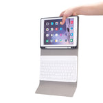 RK508 適用於iPad Air 2 & Air 1 / Pro 9.7吋 & 2017 iPad & 2018 iPad 絲滑紋理可拆式塑膠藍牙鍵盤皮革平板保護套，帶支架及筆槽功能