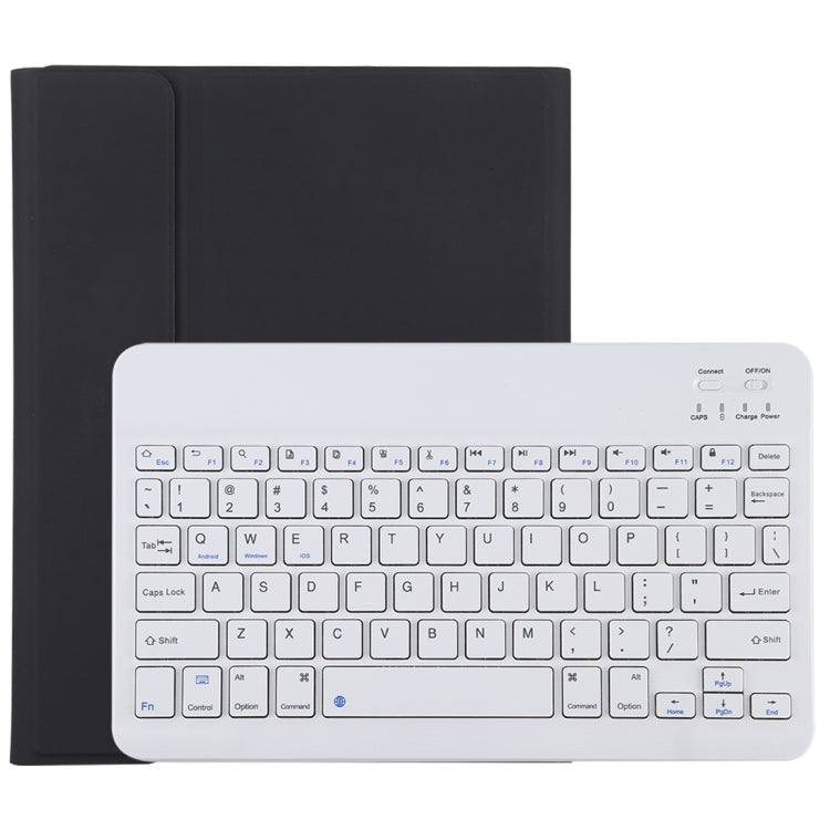 TG11B 可拆卸藍牙白色鍵盤 + 超細纖維皮革平板保護套，適用 iPad Pro 11 吋（2020），附筆槽及筆架，白色鍵盤
