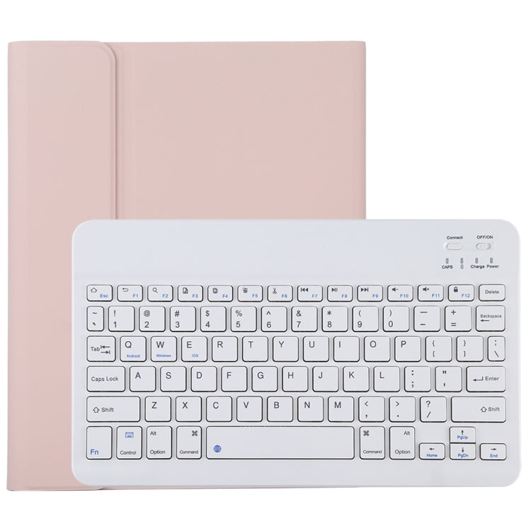 TG11B 可拆卸藍牙白色鍵盤 + 超細纖維皮革平板保護套，適用 iPad Pro 11 吋（2020），附筆槽及筆架，白色鍵盤