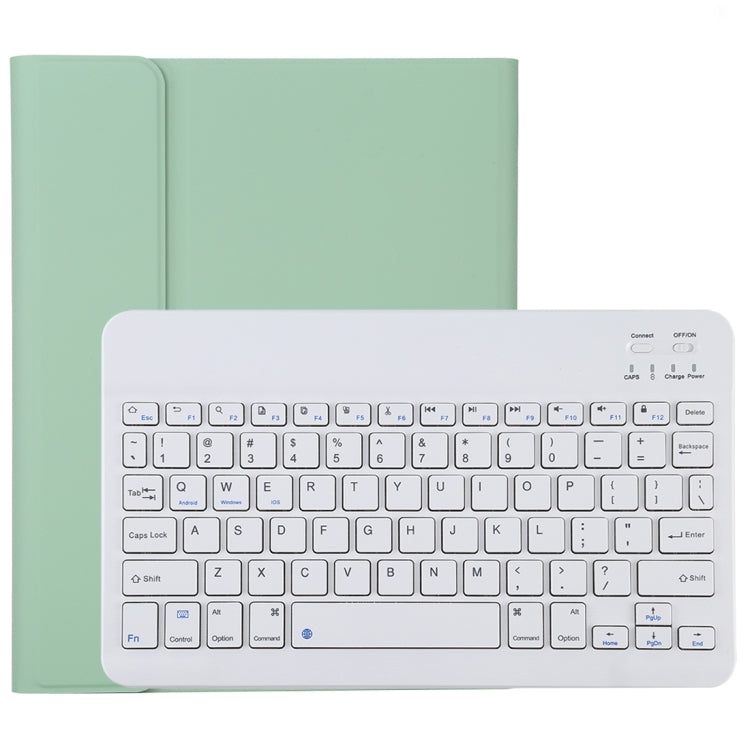 TG11B 可拆卸藍牙白色鍵盤 + 超細纖維皮革平板保護套，適用 iPad Pro 11 吋（2020），附筆槽及筆架，白色鍵盤
