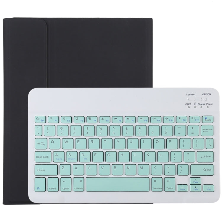 TG11B 可拆式藍牙綠色鍵盤 + 超細纖維皮革平板保護套，適用於 iPad Pro 11 吋（2020），帶筆槽及支架，綠色鍵盤