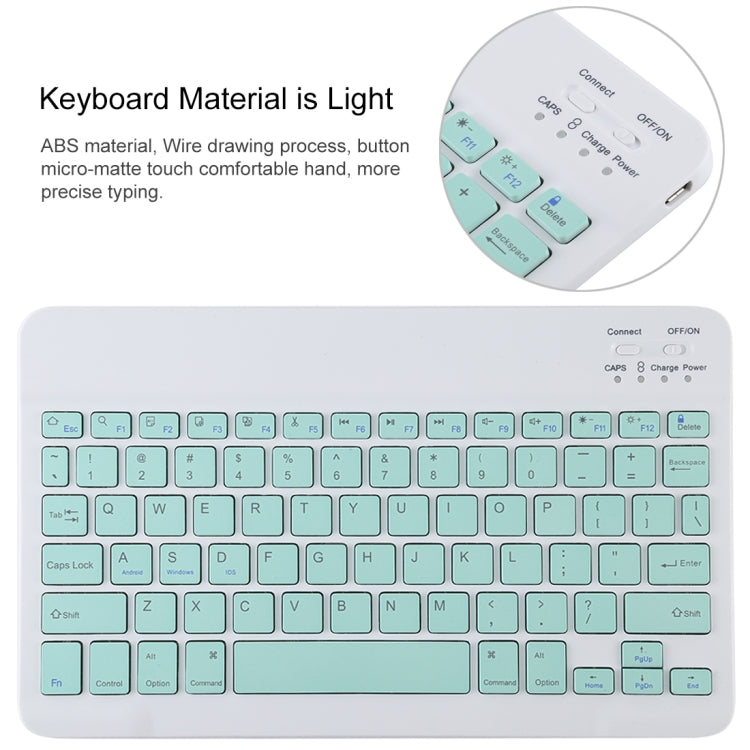 TG11B 可拆式藍牙綠色鍵盤 + 超細纖維皮革平板保護套，適用於 iPad Pro 11 吋（2020），帶筆槽及支架，綠色鍵盤