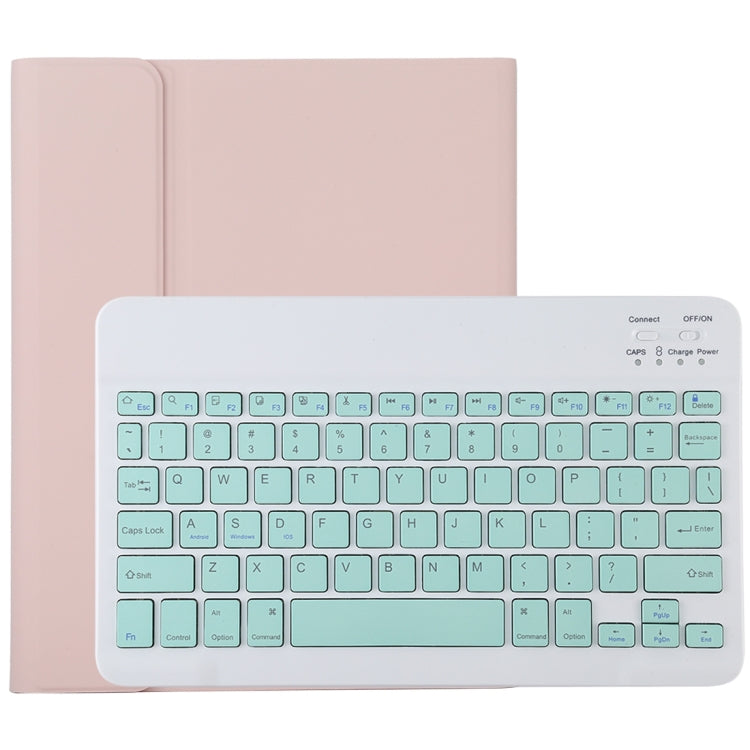 TG11B 可拆式藍牙綠色鍵盤 + 超細纖維皮革平板保護套，適用於 iPad Pro 11 吋（2020），帶筆槽及支架，綠色鍵盤