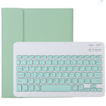 TG11B 可拆式藍牙綠色鍵盤 + 超細纖維皮革平板保護套，適用於 iPad Pro 11 吋（2020），帶筆槽及支架，綠色鍵盤