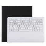 T129 可拆式藍牙白色鍵盤超細纖維皮革平板保護套，適用於 iPad Pro 12.9 吋（2020），帶支架，白色鍵盤