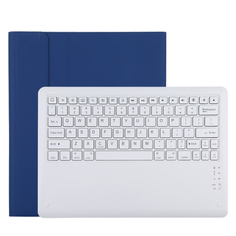 T129 可拆式藍牙白色鍵盤超細纖維皮革平板保護套，適用於 iPad Pro 12.9 吋（2020），帶支架，白色鍵盤