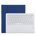 T129 可拆式藍牙白色鍵盤超細纖維皮革平板保護套，適用於 iPad Pro 12.9 吋（2020），帶支架，白色鍵盤